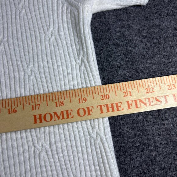 BonWorth Cream Short Sleeve Turtleneck Sweater Women's Med Petite Cashmere Like - Picture 2 of 12